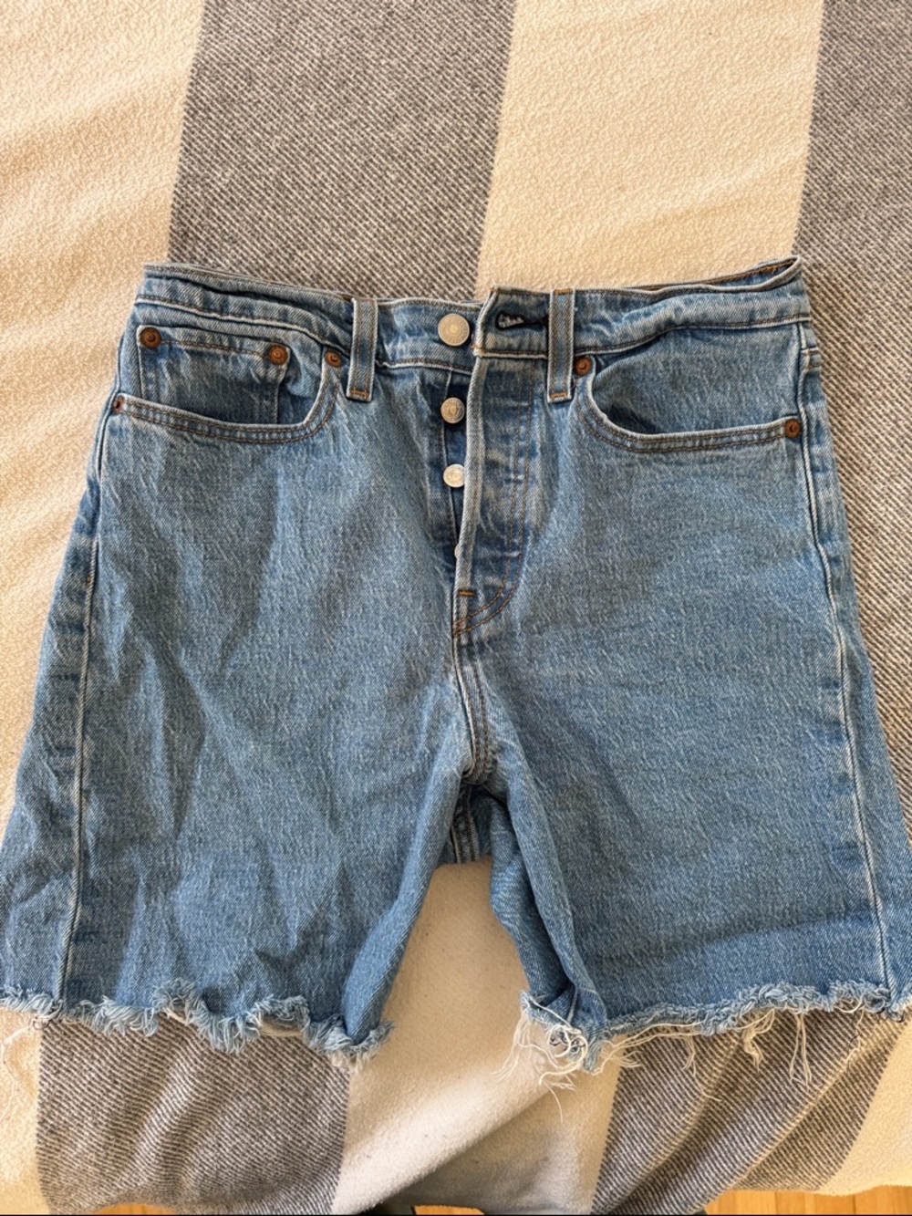 Levi’s Wedgie Straight Cut Off Classic High-Rise Denim Shorts